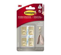 Command Metal Hooks Size S, Gold Colour, 4 Hooks Self Adhesive and 5 Adhesive Strips - for Hanging Bags, Clothes and Keys - Hooks for Wall and Door, Organize Without Drilling, Holds 225 g