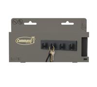 Command Metal Key Rail, Matte Black, 1 Key Rail and 8 Strips | Damage-Free Key and Accessory Organisation, No Tools, Holds on Smooth Indoor Surfaces, Removes Cleanly