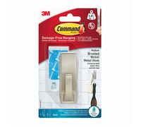 Command Metal Satin Bathroom Hook, Holds Up To 1.3kg (3lb) Damage Free Hanging