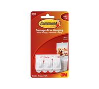 Command Micro Hooks (Pack Of 3) White (One Size)