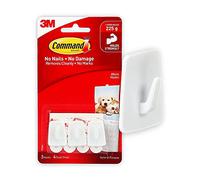 Command Micro Hooks with Command Adhesive Strips (1 Pack of 3 Hooks)