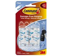 Command Mini Hooks, Clear, 6-Hook, 2-PACK