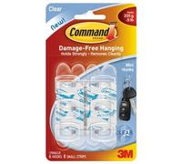 Command Mini Hooks (Pack Of 6) Clear (One Size)