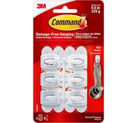 Command Mini Hooks-White 6 Hooks & 8 Strips