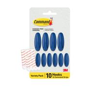 Command Mixed Designer Hook Pack Arctic Freeze 10 Hooks 16 Strips Colorful Hooks for Hanging Great for Back to School Dorm Room Decorations