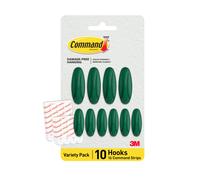 Command Mixed Designer Hook Pack Watermelon 10 Hooks 16 Strips Colorful Hooks for Hanging Great for Back to School Dorm Room Decorations and
