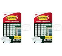 Command Outdoor Decorating Clips - Value Pack of 52 Mini Hooks and 30 Small Adhesive Strips - Transparent - Clips for Hanging Decorations and Fairy Lights Outdoors - Damage Free Hanging