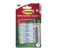 Command Outdoor Decorating Light Clips - 16 Mini Hooks and 20 Small Adhesive Strips,Transparent - Clips for Hanging Decorations and Fairy Lights Outdoors - Damage Free Hanging