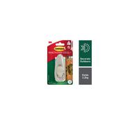 Outdoor Large Brushed Nickel, Metal Command Hook with Strips - For Hanging Outdoor Wreaths, Signs and Other Heavy Items 3M CLAW White One Size