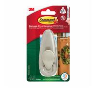 Command Outdoor Large Brushed Nickel Metal Hook, Holds Up To 2.2kg