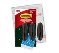 Command Outdoor Large Hooks, Bronze, Holds up to 5 lbs, 3-Hooks, 4-Strips, Decorate Damage-Free