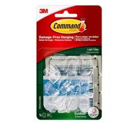Command Outdoor Light Clips, 16-Command Hooks, 20-Command Strips, Damage-Free, Clear