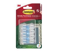 Command Outdoor Light Clips - 16 Mini Hooks & 20 Adhesive Strips - Damage-Free Hanging for Fairy Lights & Decor