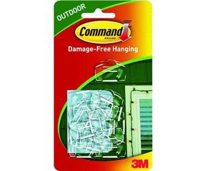 COMMAND OUTDOOR LIGHT CLIPS WITH FOAM STRIPS 17017CLR-AW-16PK 3M