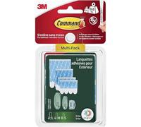 Command Outdoor Refill Strips Assorted Multi-Pack with 4 Large (L), 4 Medium (M) and 8 Small (S) Adhesive Strips - For Hanging Decorations and Fairy Lights Outdoors - Damage Free Hanging