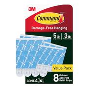 Command Outdoor Refill Strips Variety Pack [Removable]: 4 Medium and 4 Large Strips (White)