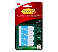 Command Outdoor Small White Refill Strips, 16 Weather Resistant Strips, Damage Free Hanging Wall Adhesive Strips to Re-Hang Hooks for Christmas Decorations