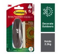 3M Command Designer Outdoor Metal Effect Large Single Bronze Hook (Holds)2.2Kg