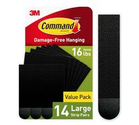 Command PH206BLK-14NA Picture Hanging Strips Heavy Duty, Large, Black, Holds 16 lbs, 14-Pairs