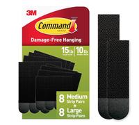 Command PH209BLK-16NA PH203-18NA Hanging Strips, Black, Medium & Large