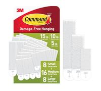 Command PH211-32NA PH203-18NA Assorted Picture Hanging Strips, White, Small, Medium & Large
