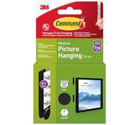 Command Picture and Frame Hanging Strips, Medium - 4 Pairs (8 Strips) - Black, Adhesive Strips - Damage Free Hanging - for Pictures, Frames, Mirrors, Wall décor and Signs