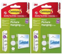 Command Picture and Frame Hanging Strips, Medium - 4 Pairs (8 Strips) - White, Adhesive Strips - Damage Free Hanging - for Pictures, Frames, Mirrors, Wall décor and Signs (Pack of 2)