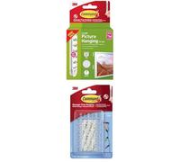 Command Picture & Frame Hanging Strips Value Pack, 12 Pairs Large White (24 Strips) with Decorating Clips, 20 Mini Hooks and 24 Small Strips, Transparent