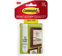 Command Picture & Frame Hanging Strips Value Pack, Large, White, 12-Pairs (17206-12ES)