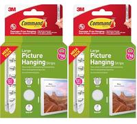 Command Picture & Frame Hanging Strips Value Pack, Large, White - 12 Pairs (24 Strips) - Damage Free Hanging - for Pictures, Frames, Mirrors, Wall décor and Signs (Pack of 2)