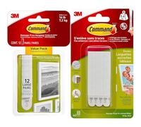 Command Picture & Frame Hanging Strips Value Pack, Large, White, 12-Pairs - Damage Free Hanging & Medium Picture Hanging Strips, Pack of 4 x 2 Adhesive Strips, White - Damage Free Hanging