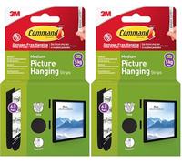 Command Picture Hanging Adhesive Strips, Medium, 6 Pairs (12 Strips) Black - for Pictures, Frames, Mirrors, Wall Decor - Damage Free Hanging (Pack of 2)