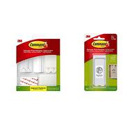 Command Picture Hanging Kit (38 Pieces), Damage-Free Hanging, Holds Up to 15 Pictures & 3M Command Large Canvas Hanger White Hanger and 2 Strips, Acrylic