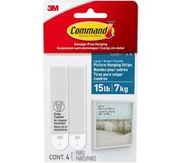 Command Picture Hanging, Large, White,2X 4-Water Resistant Strips (17206B-ES)
