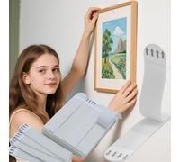 command picture hanging strips - 12 Pairs (24 Strips) Wall Sticky for Hanging Pictures on Wall Without Nails, 3.7"L x 0.76"W Adhesive adhesive strips, Heavy Duty Hook&Loop, No Damage