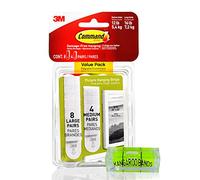 Command Picture Hanging Strips 8 Large Pairs 4 Medium with Level | 17209-ES White