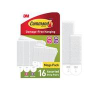Command strips for picture hanging, mixed pack, 16 pairs (32 adhesive strips)