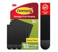 Command Picture Hanging Strips, Black, X-Large, 10 Pairs (20 Strips) - Adhesive Strips - for Pictures, Frames, Mirrors, Wall Decor - Damage Free Hanging