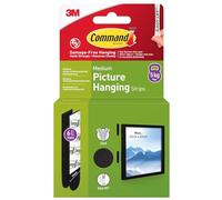 Command Picture Hanging Strips, Medium, 6 Pairs (12 Strips), Black