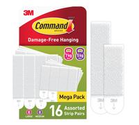 Command Picture Hanging Strips, Value Pack - 8 Pairs of Medium (16 Strips), 8 Pairs of Large (16 Strips) - For Pictures, Frames, Mirrors, Wall décor - Damage Free Hanging