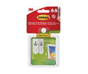 Command Picture Hanging Strips Set, Small & Medium (Pack 12) COM17203