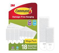 Command Picture Hanging Strips, Value Pack - 10 Pairs of Small (20 Strips), 8 Pairs of Medium (16 Strips) Adhesive Strips - for Pictures & Frames in Different Sizes - Damage Free Hanging