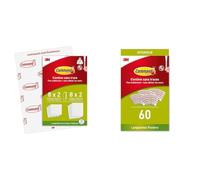Command Picture Hanging Strips Value Pack, 8 Pairs Medium (16 Strips), 8 Pairs Large (16 Strips) with Poster Adhesive Strips, 60 White Strips, Damage Free Hanging