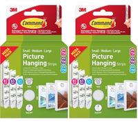 Command Picture Hanging Strips, Value Pack - 8 Sets L, 6 Sets M + 4 Sets S of Adhesive Strips - For Hanging Damage Free Framed Photos and Artwork (Pack of 2)