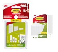 Command Picture Hanging Strips, Value Pack - 8 Sets L, 6 Sets M + 4 Sets S of Adhesive Strips & Picture Hanging Strips, White, X-Large, 10 Strip Pairs