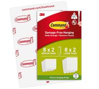 Command Picture Hanging Strips Value Pack 8 x 2 Medium and 8 x 2 Large Adhesive Strips For Pictures Frames Mirrors Wall décor Damage Free Hanging