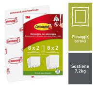 Command Picture Hanging Strips, Value Pack - 8 x 2 Medium and 8 x 2 Large Adhesive Strips - For Pictures, Frames, Mirrors, Wall décor