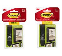 Command Picture Hanging Strips Value Pack, Large, Black, 12-Pairs (17206BLK-12ES) UpPJnS, 2 Pack