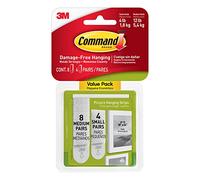 Command Picture Hanging Strips Variety Value Pack, 4-Small and 8-Medium Strips, 4-Pack