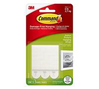 3M Command Medium White Picture Hanging Adhesive Strip (Holds)4Kg, Pack Of 3